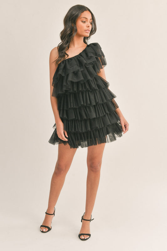 THE FLIRTINI RUFFLE DRESS