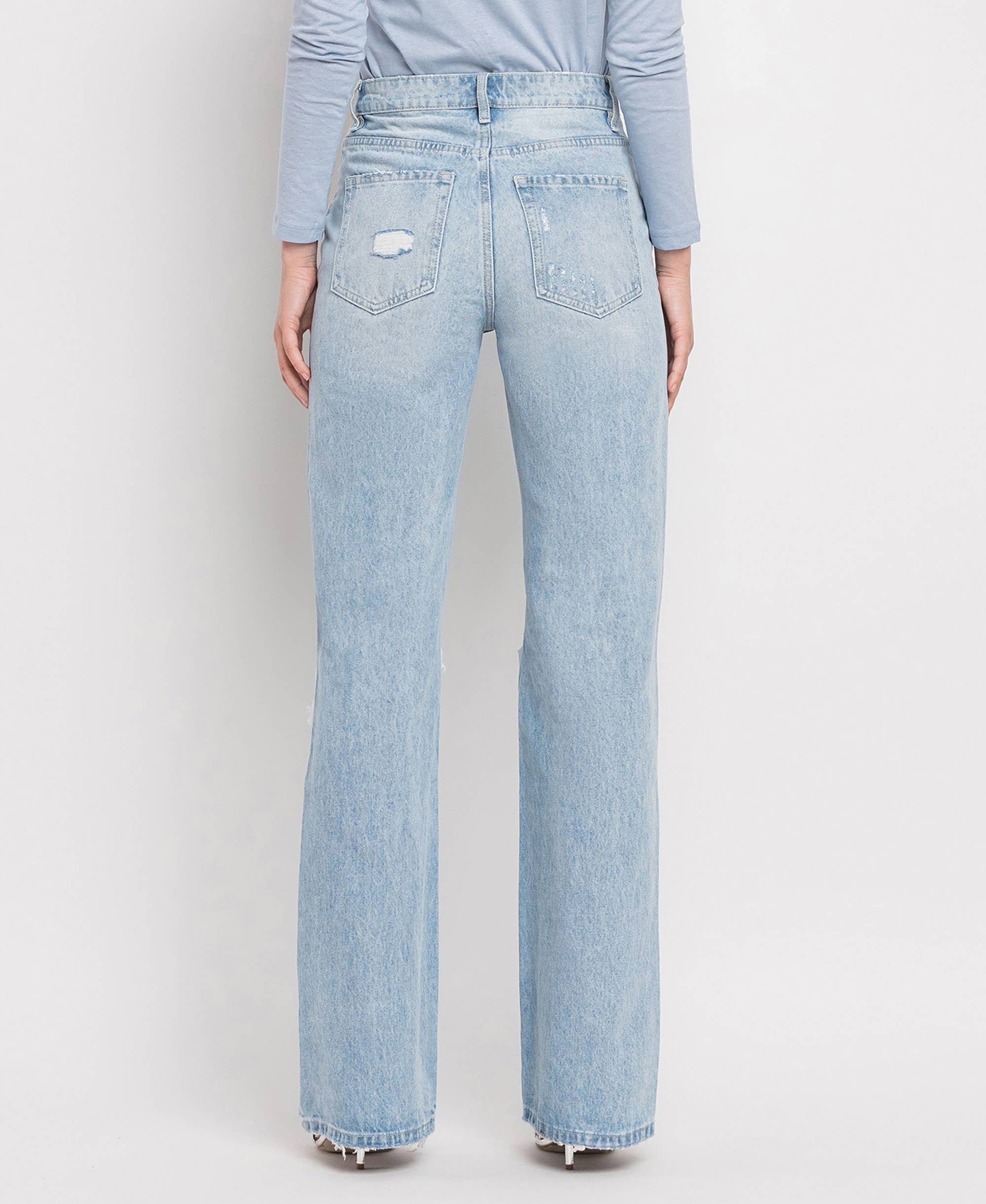 90'S VINTAGE SUPER HIGH RISE FLARE JEANS