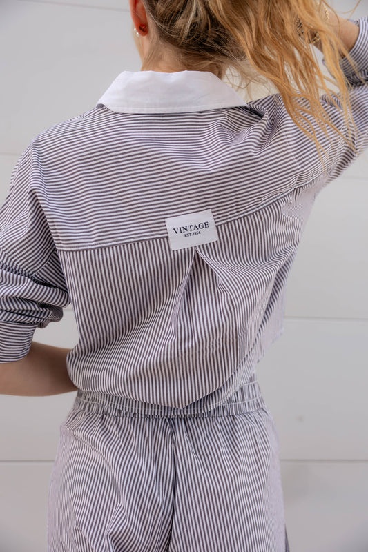 uptown cropped button up