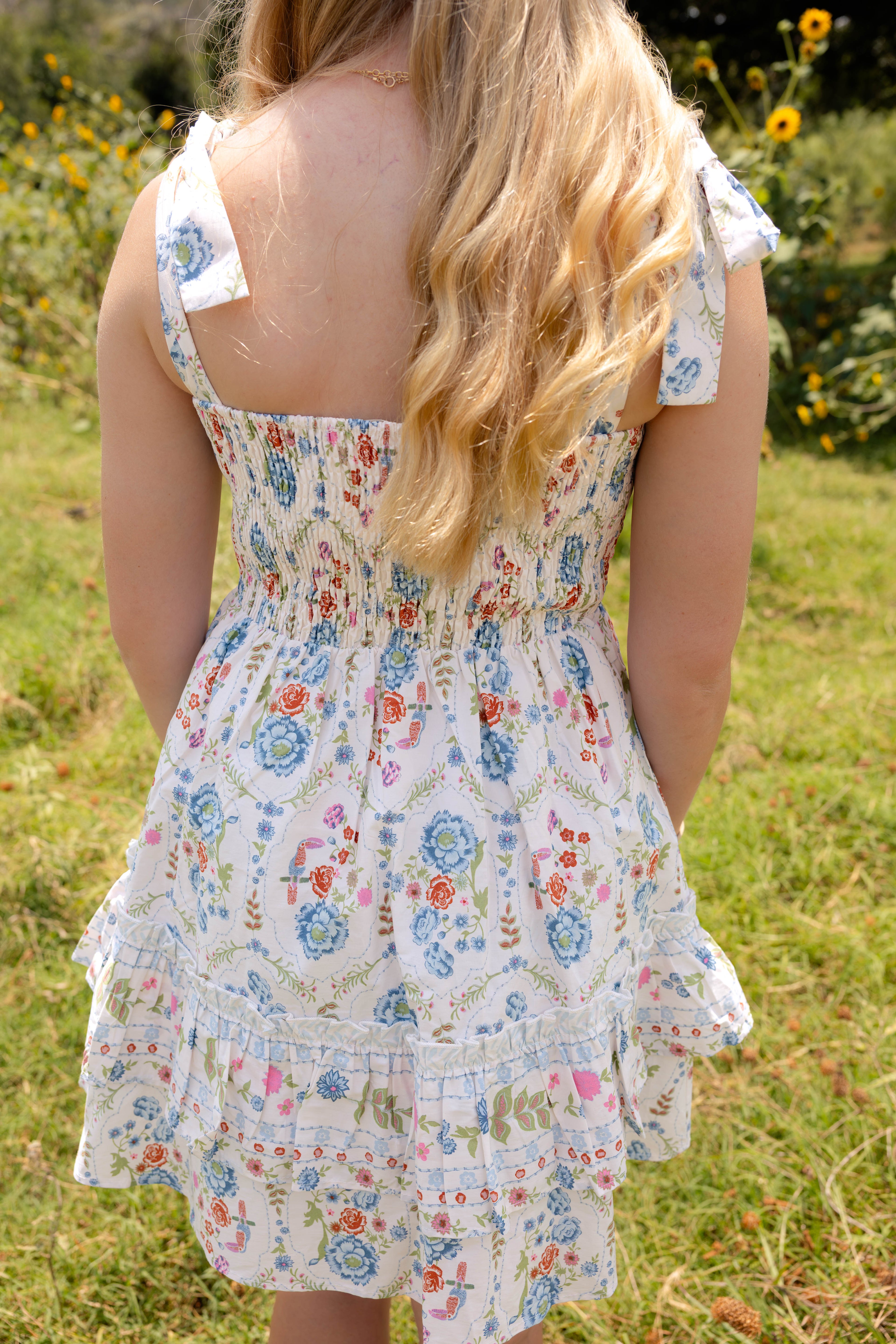 floral tie dress