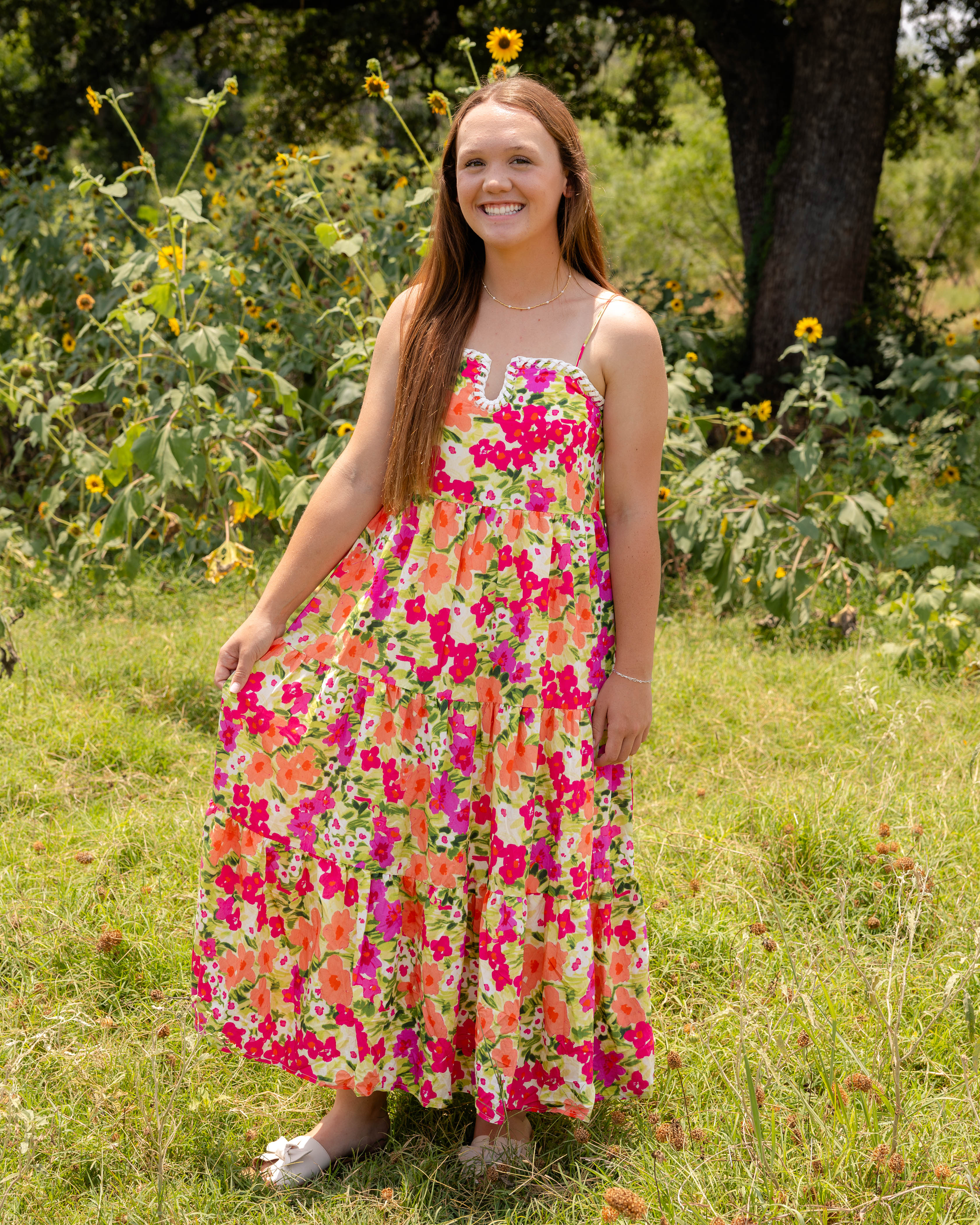 tropical maxi dress