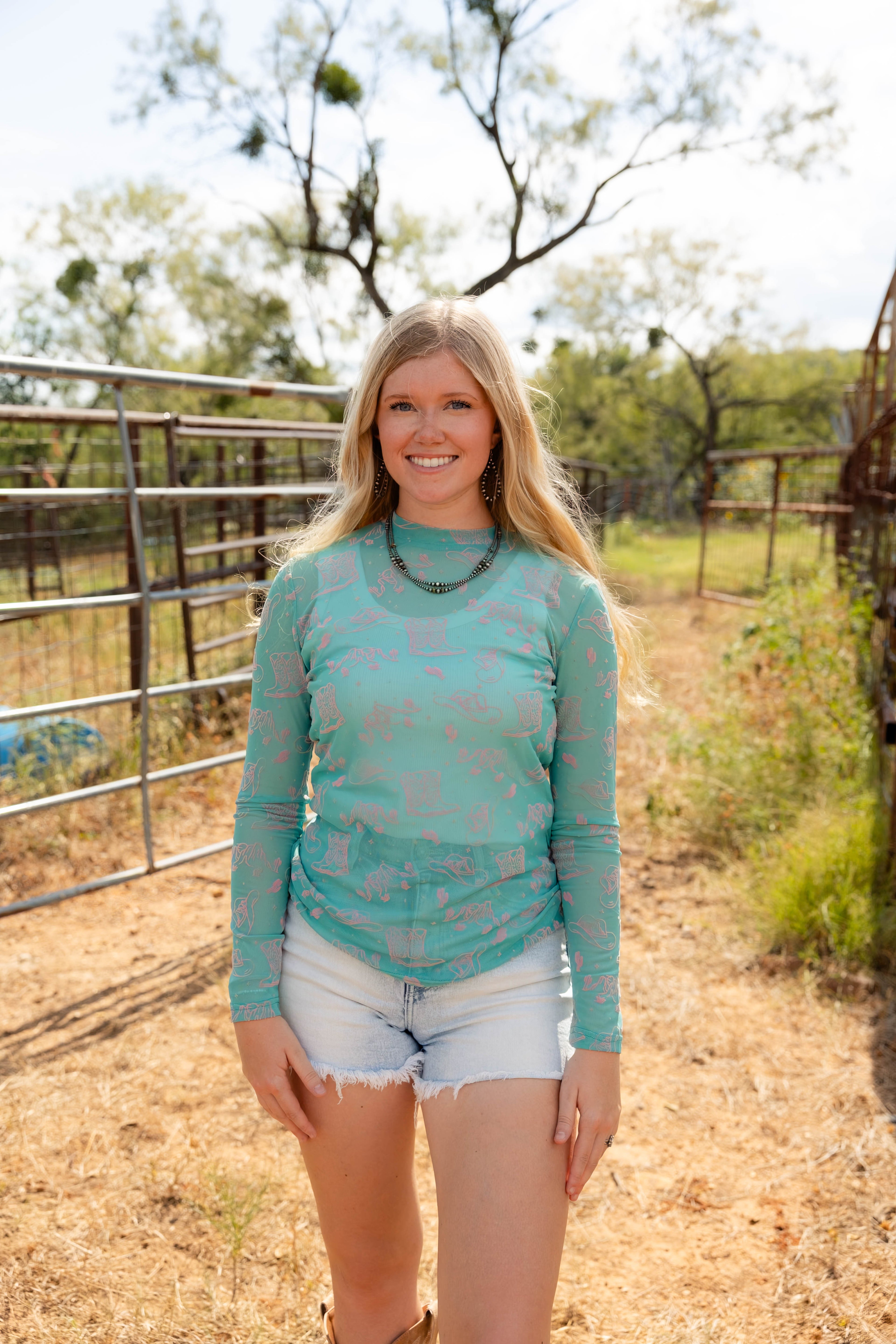 RETRO COWGIRL MESH TOP