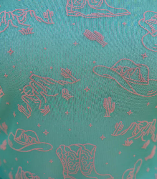 RETRO COWGIRL MESH TOP