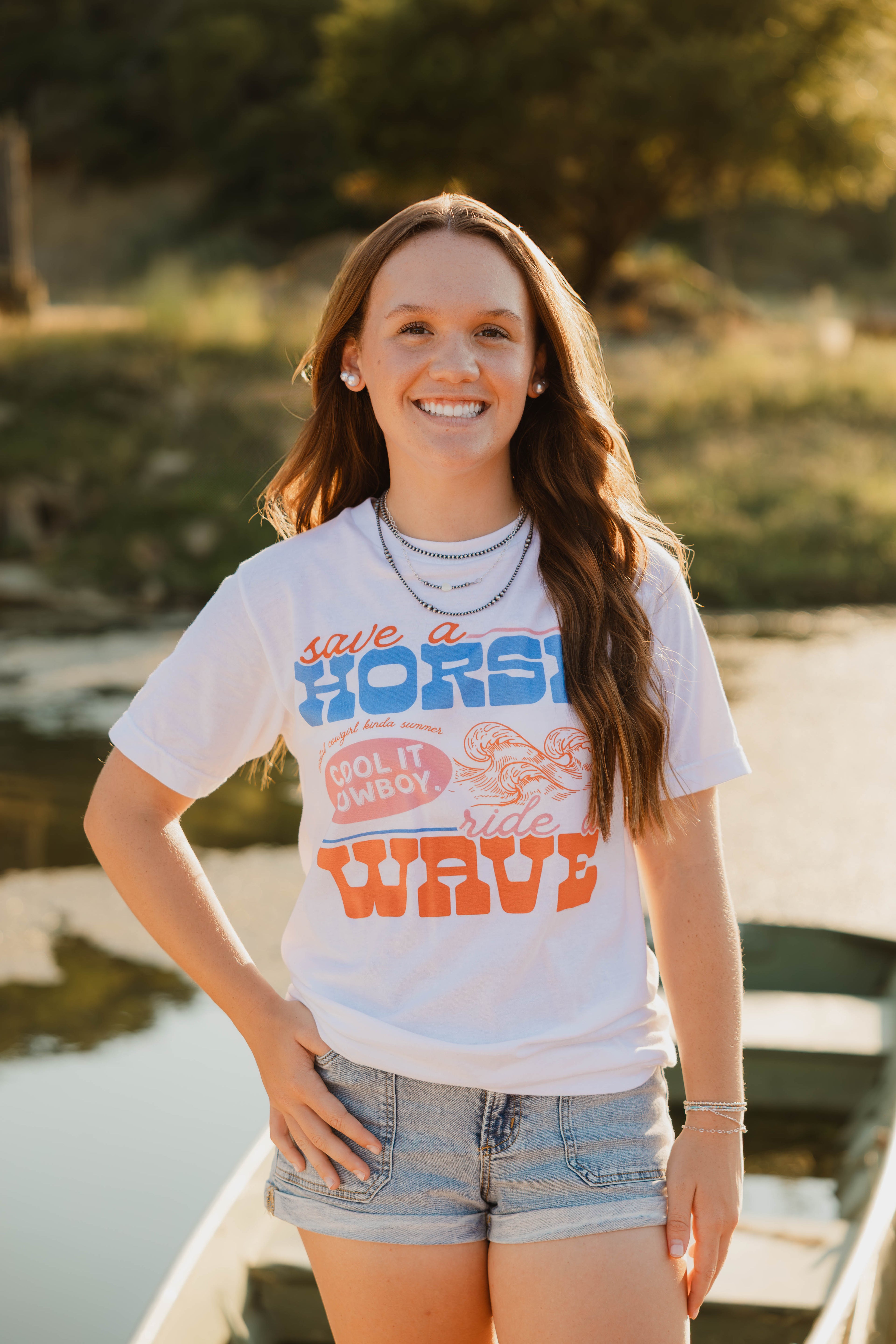 cool it cowboy , ride a wave tee