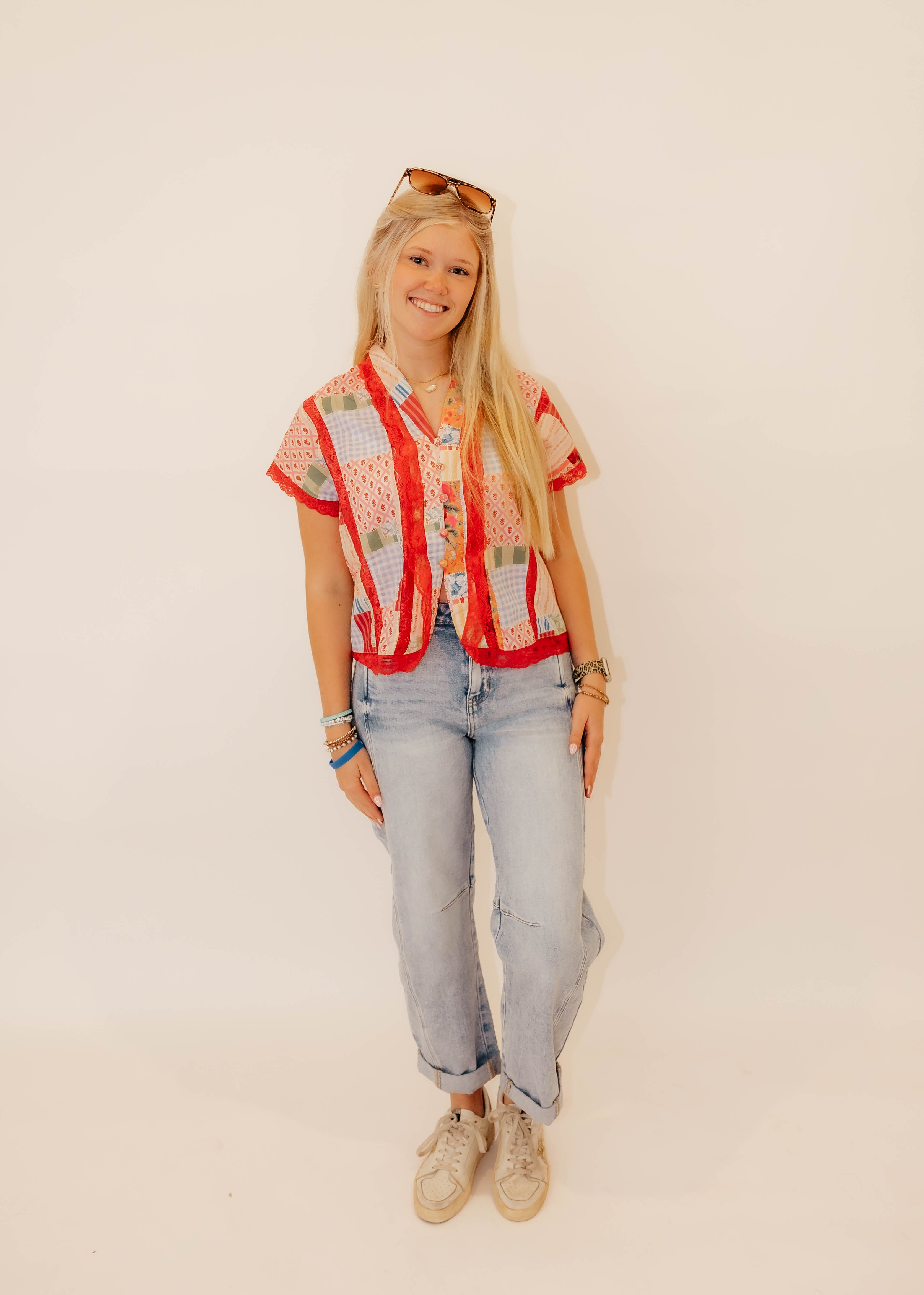 vintage patch work  blouse