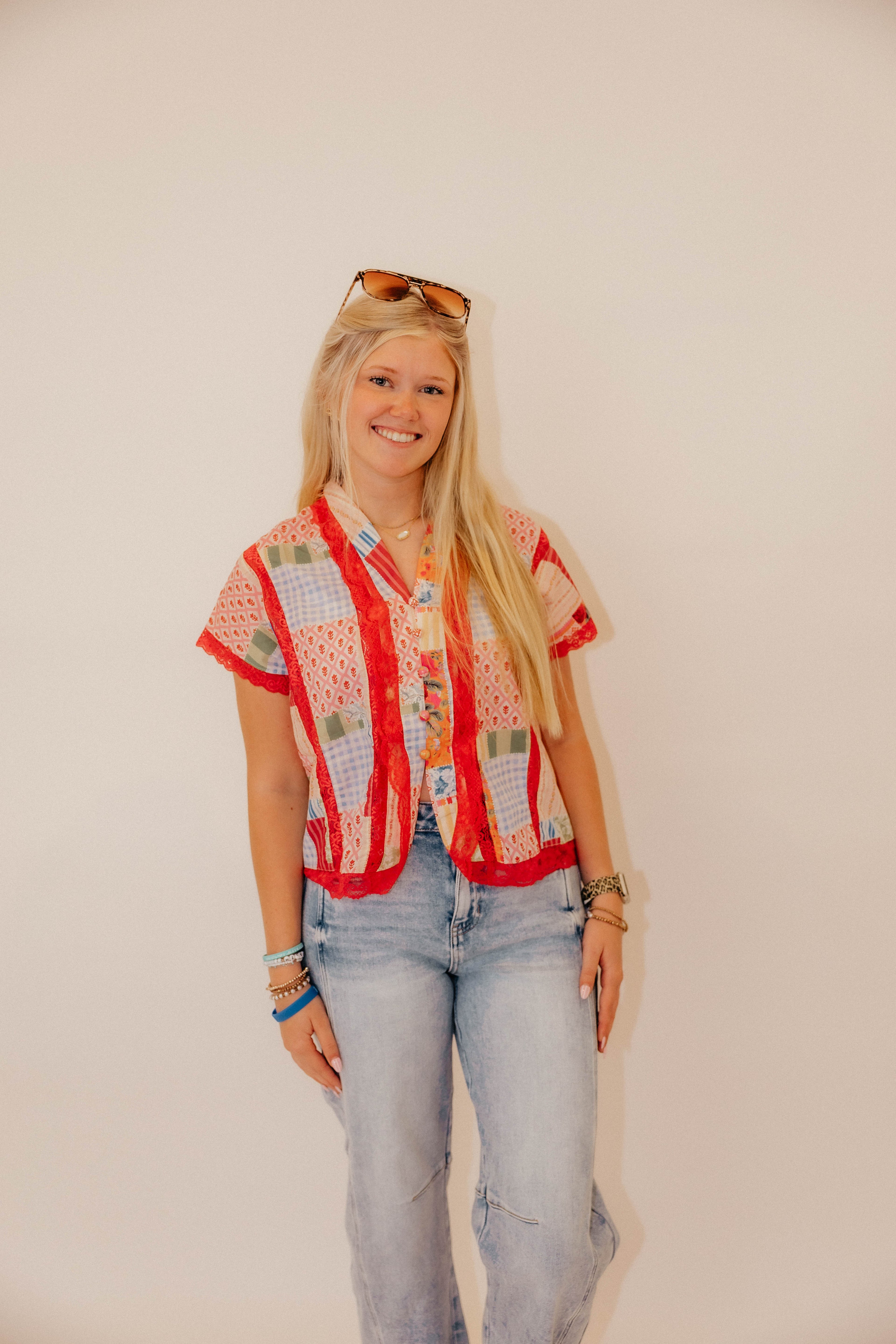 vintage patch work  blouse