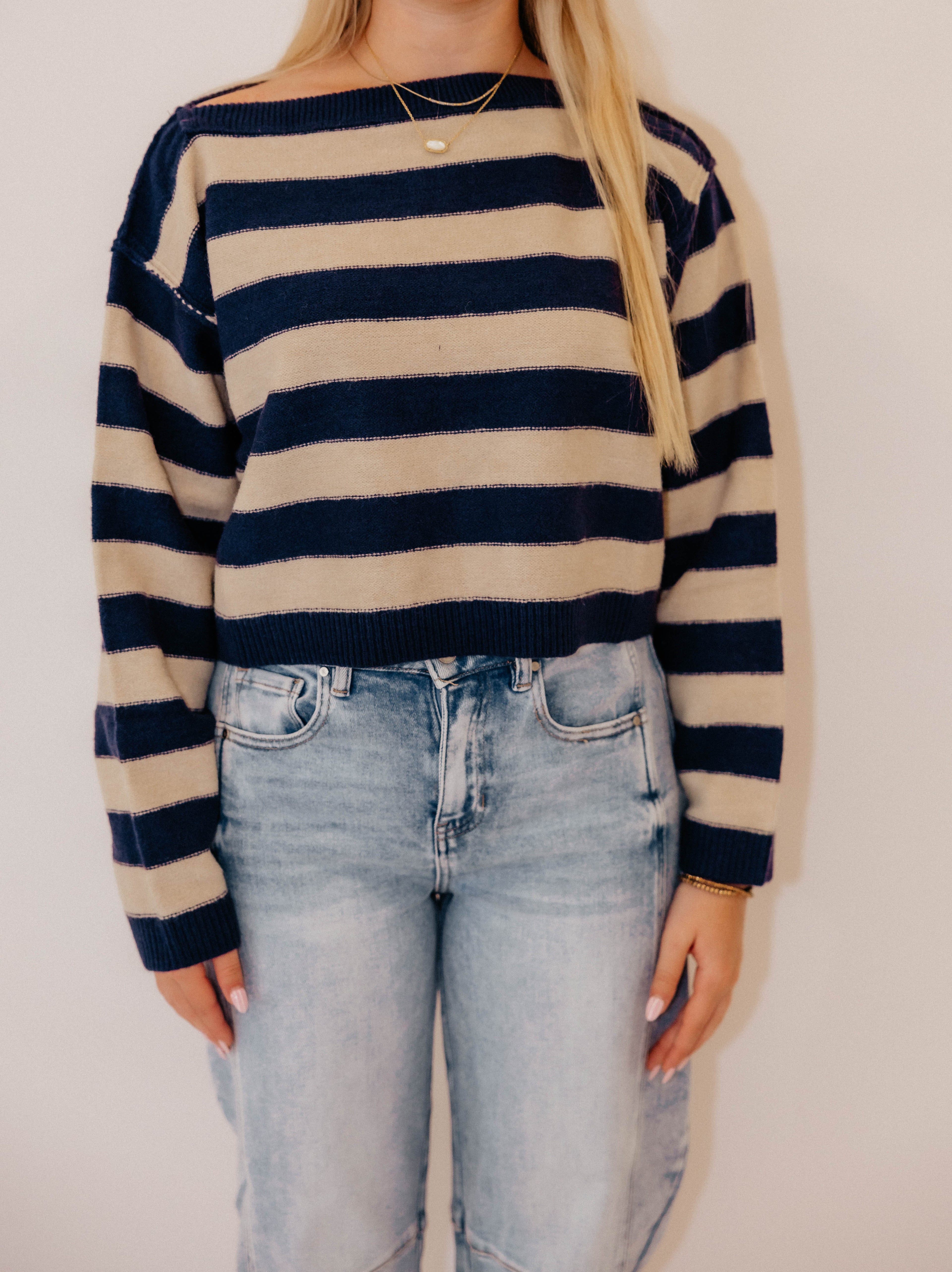 the macee cropped off the shoulder sweater