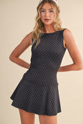 open back polkadot athletic dress