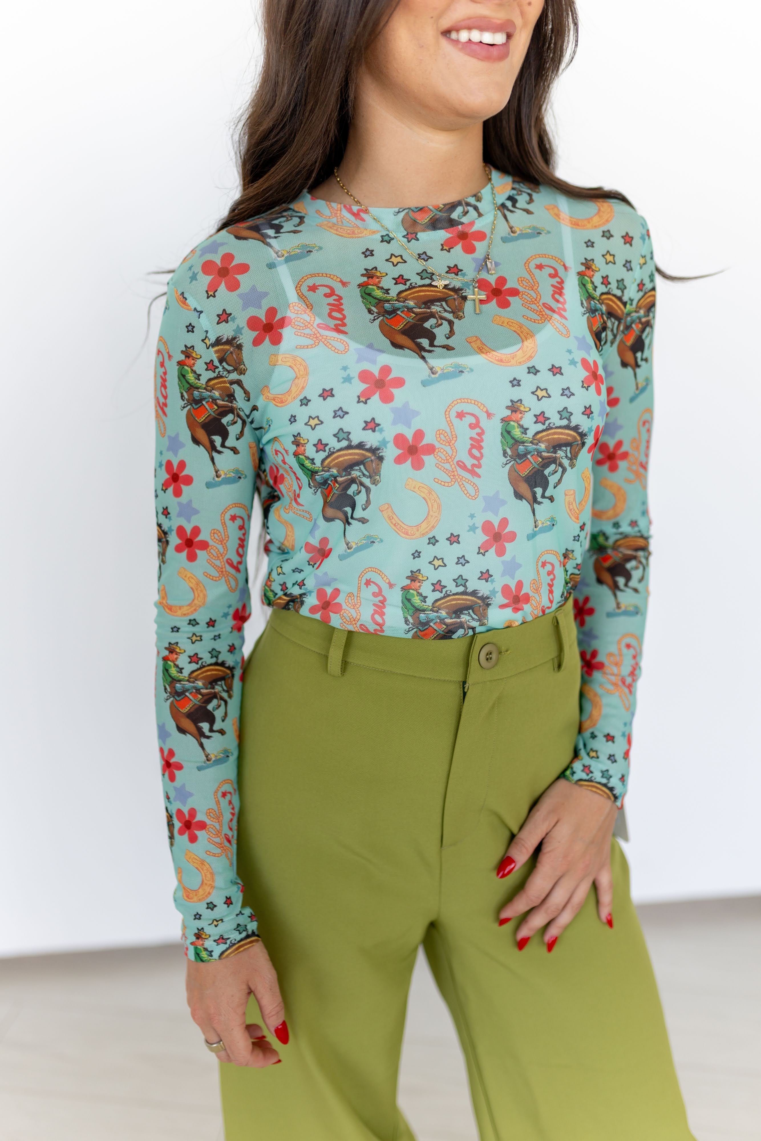 all around cowboy mesh top