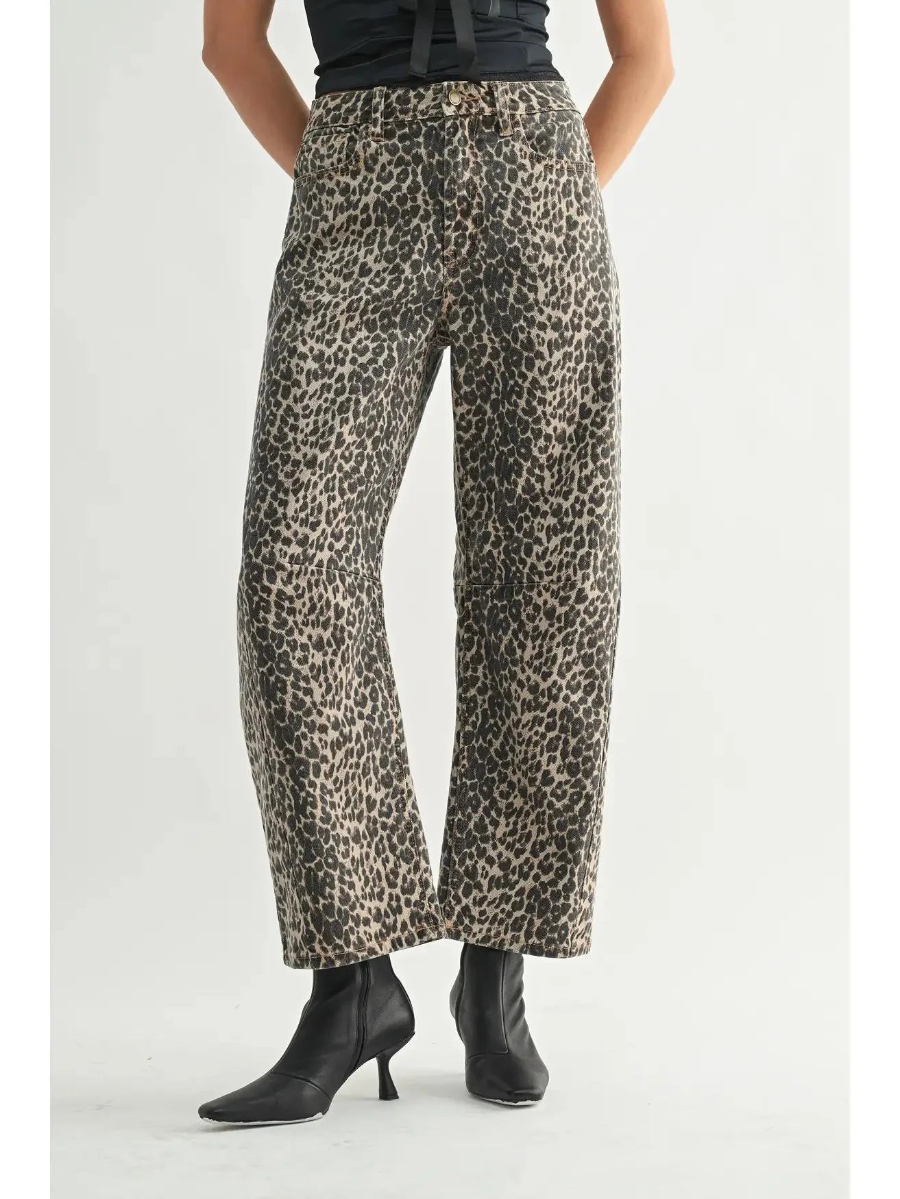 leopard jeans