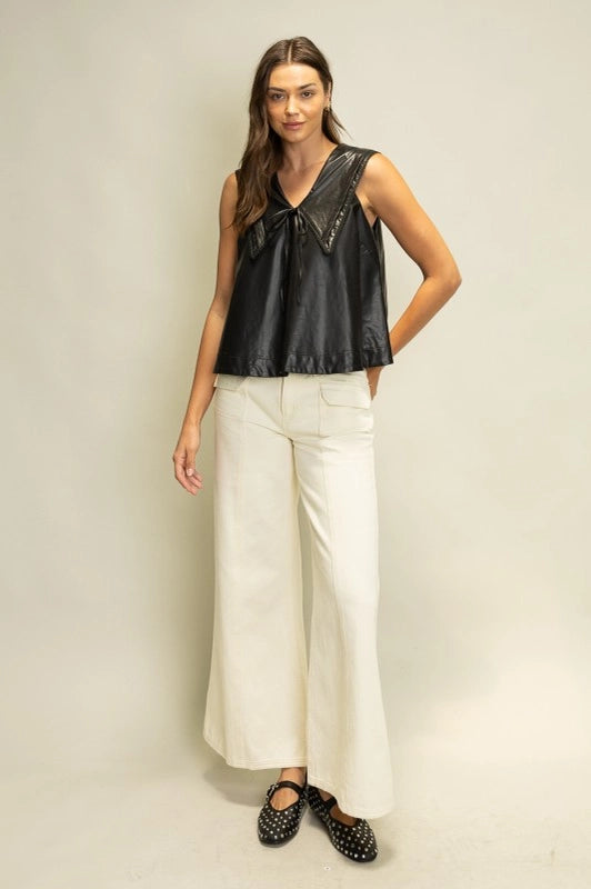 after hours bow faux top