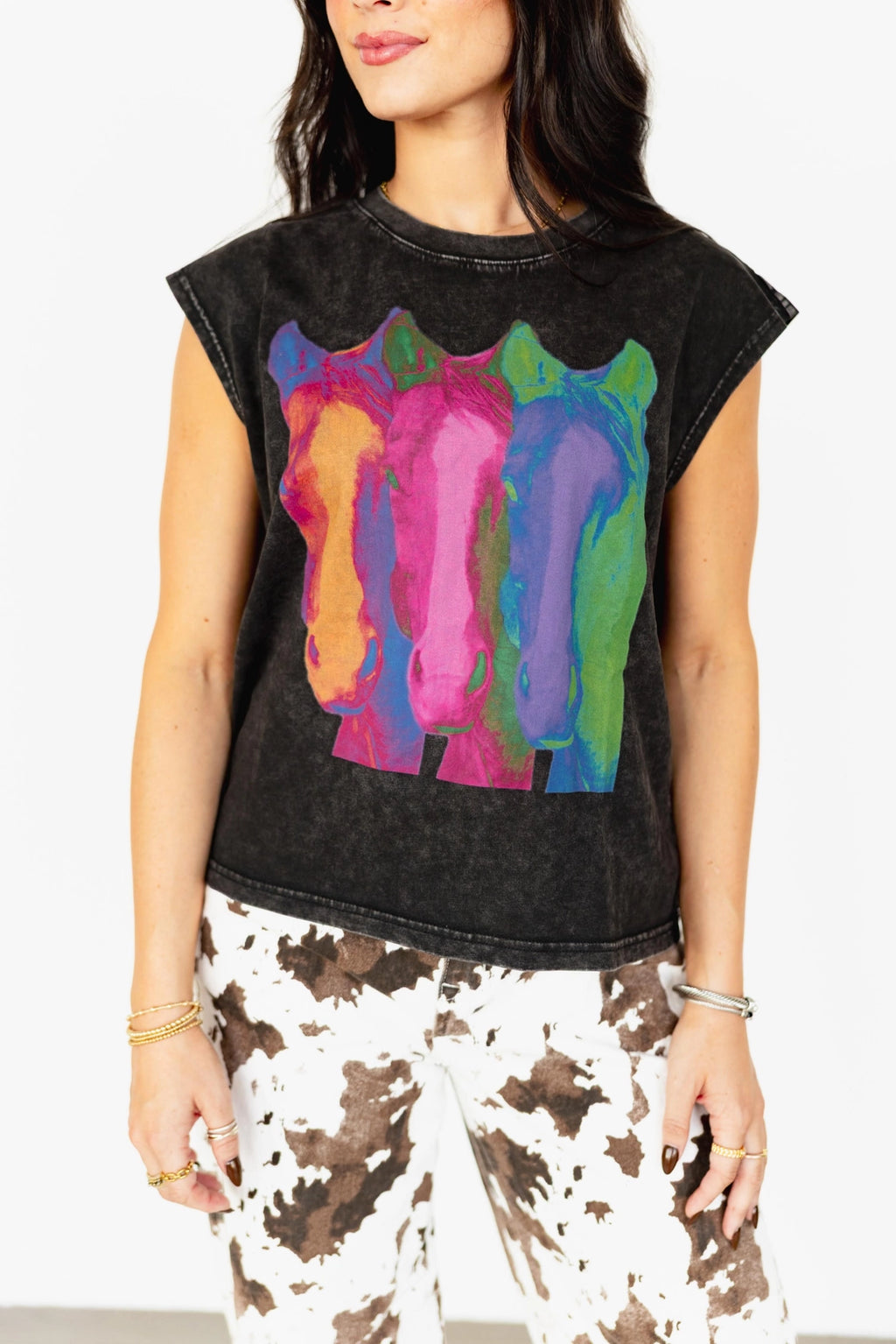 neon horse tank