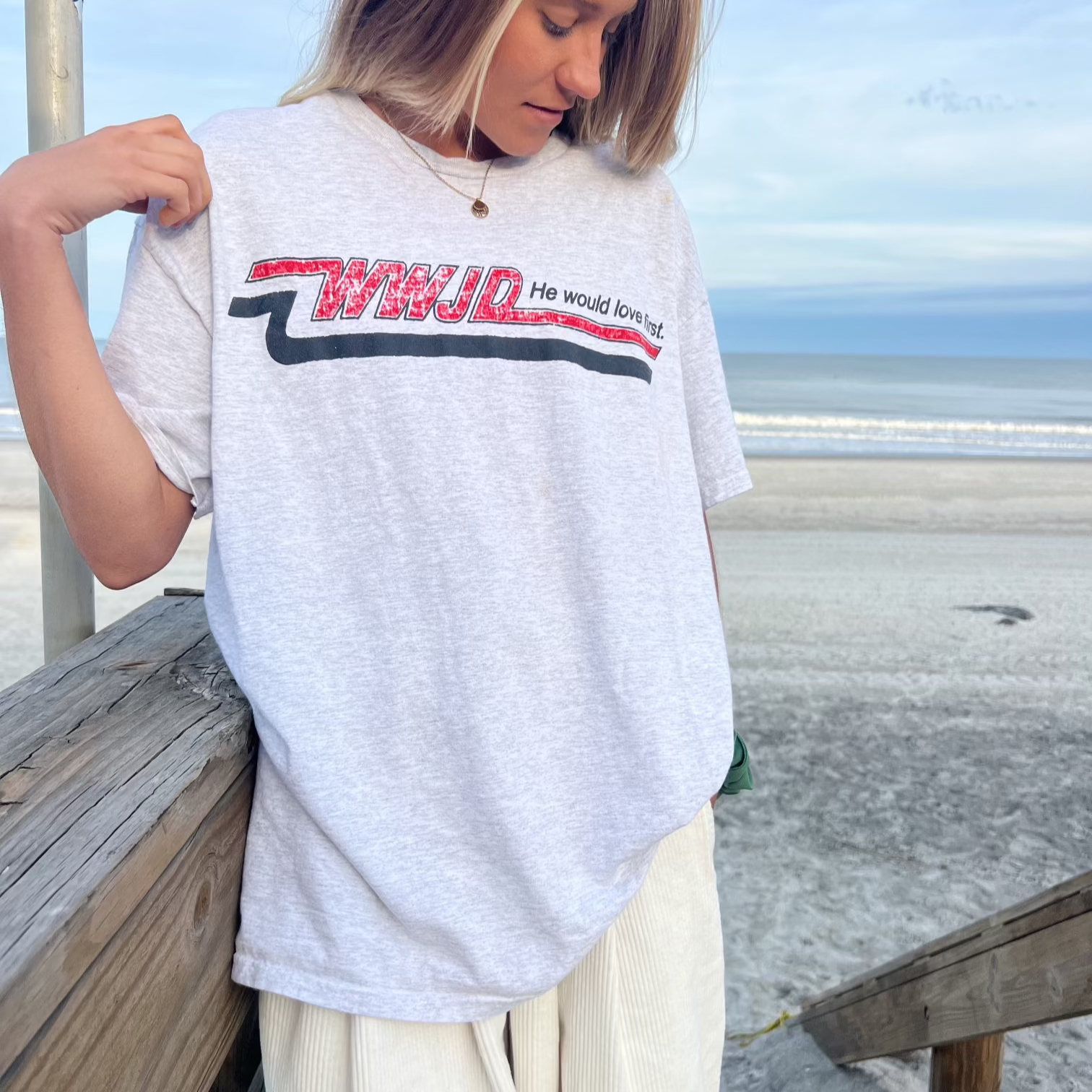 WWJD VINTAGE "SKATER" UNISEX COTTON TEE | ASH
