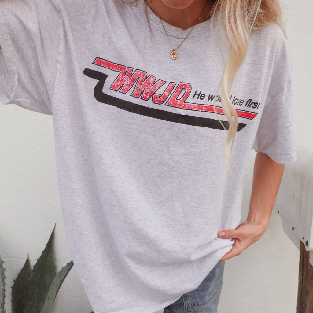 WWJD VINTAGE "SKATER" UNISEX COTTON TEE | ASH