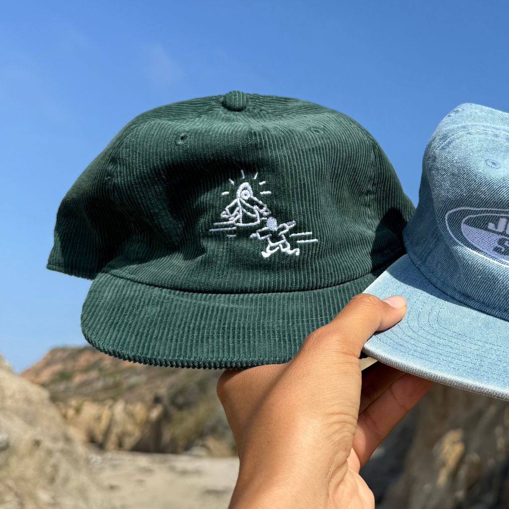 "JESUS DOODLE" EMBROIDERED CORDUROY HAT | GREEN