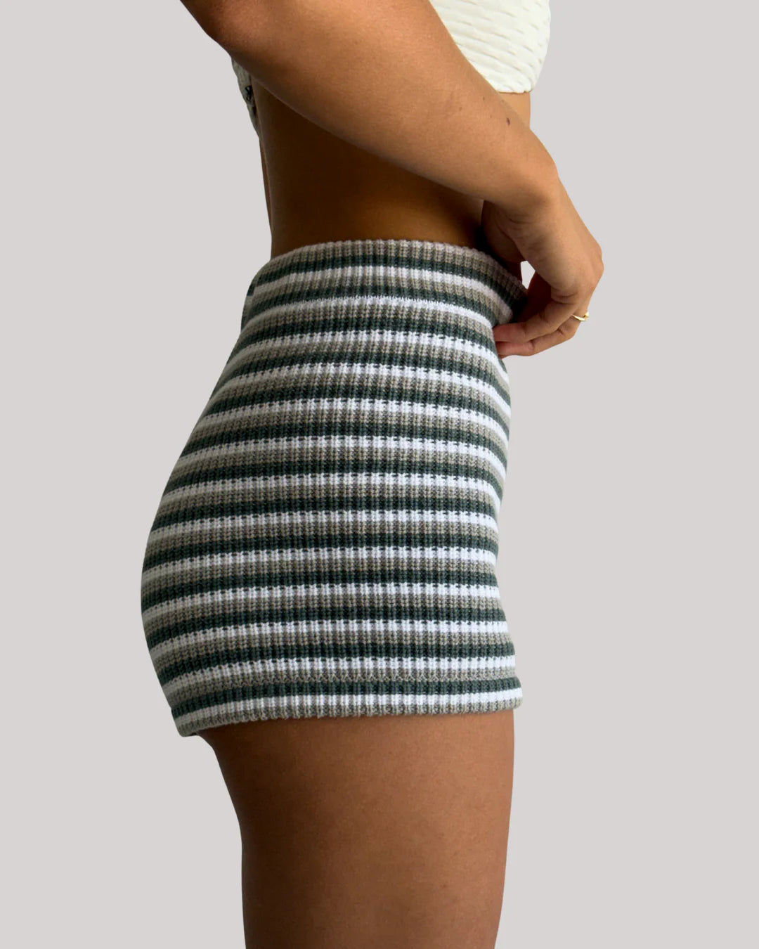 Isle of palms knitted stripped shorts