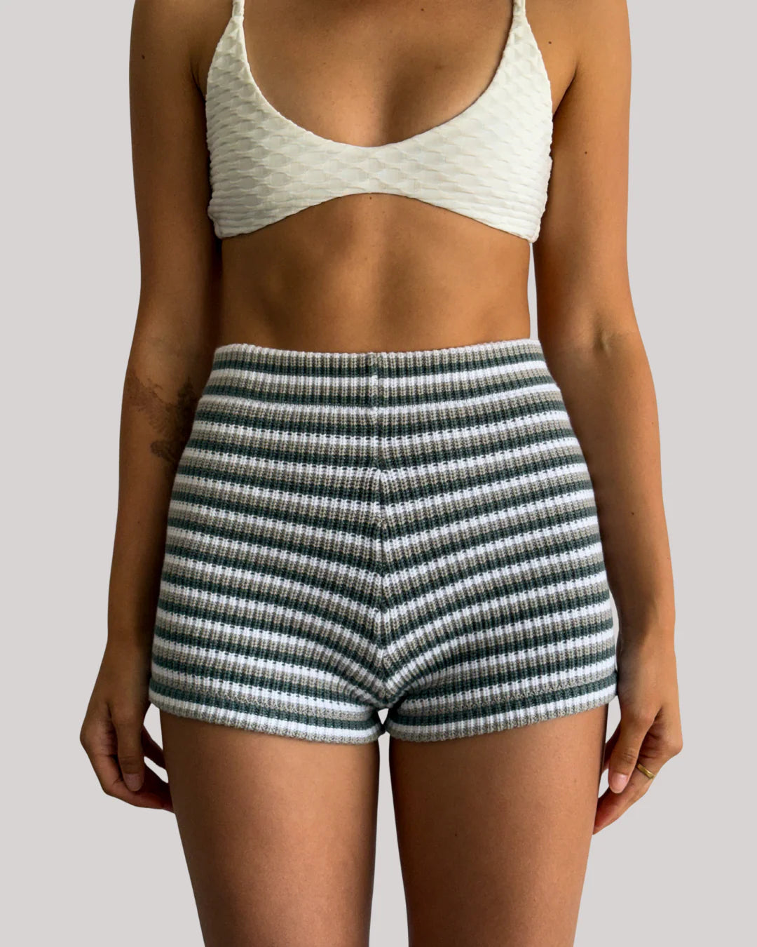 Isle of palms knitted stripped shorts