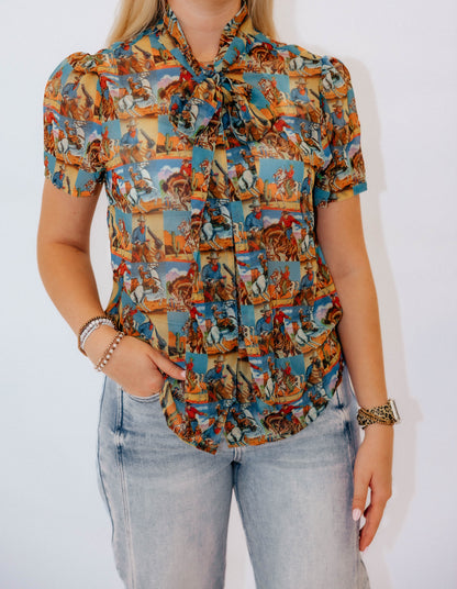 old west cowboy blouse