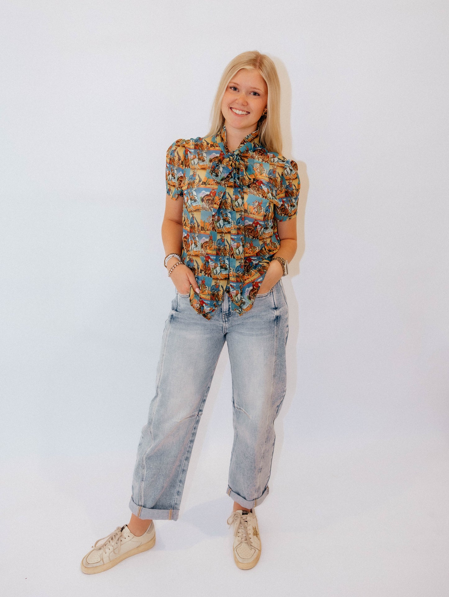 old west cowboy blouse