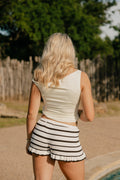 stripe  knit shorts