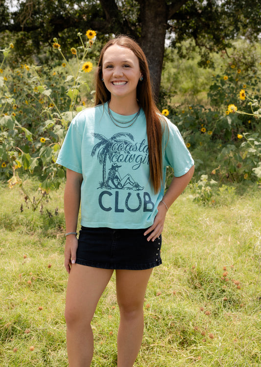 coastal cowgirl club cropped tee