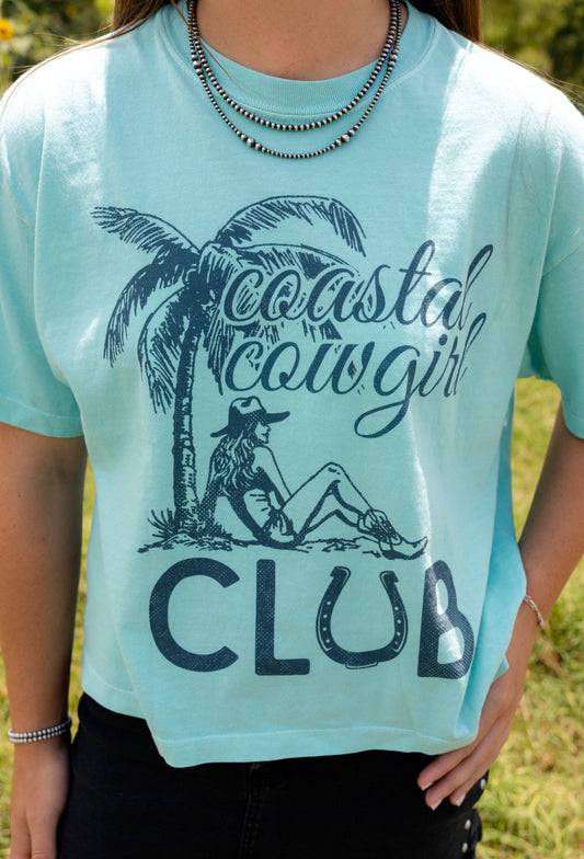 coastal cowgirl club cropped tee