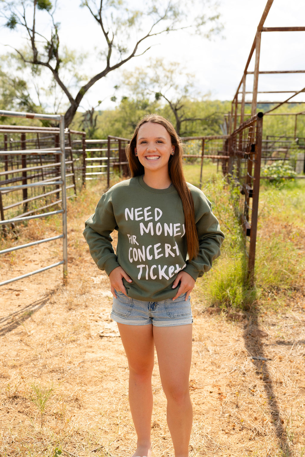 NEED MONEY FOR CONCERT TICKETS CREWNECK