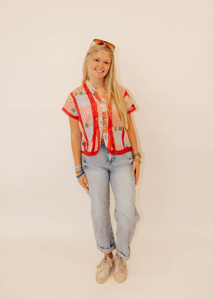 vintage patch work  blouse