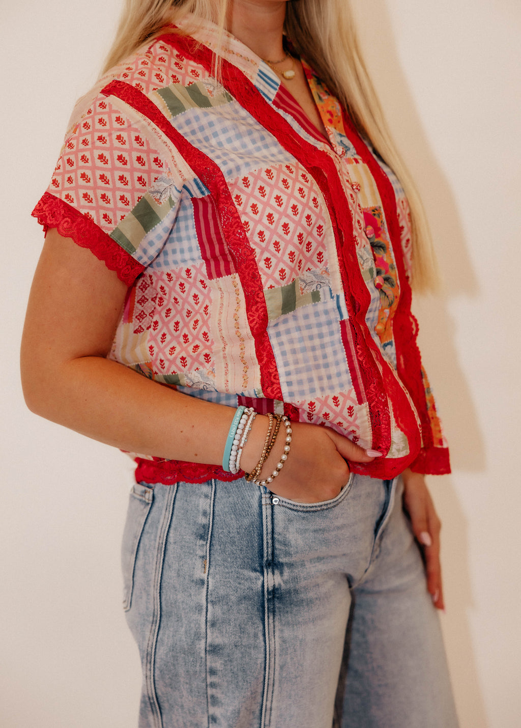 vintage patch work  blouse