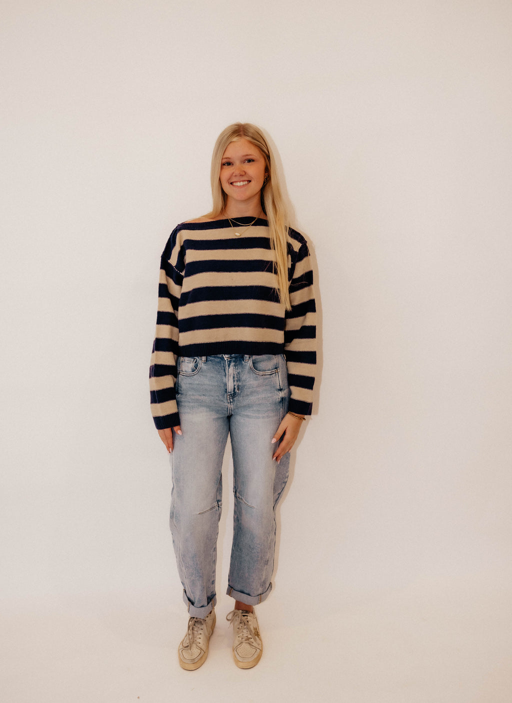 the macee cropped off the shoulder sweater