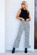 HR vintage straight leg zebra jeans