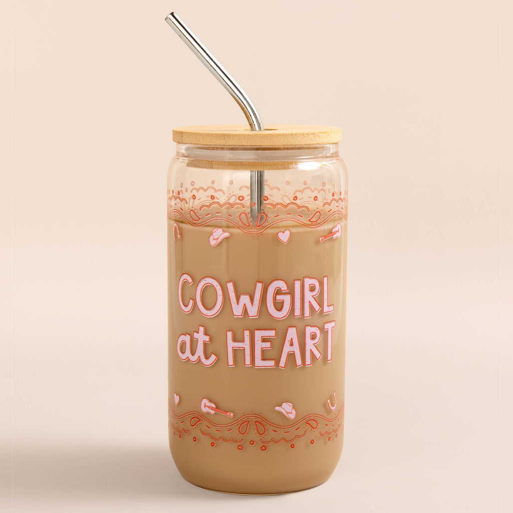 Cowgirl At Heart Western Glass Can
