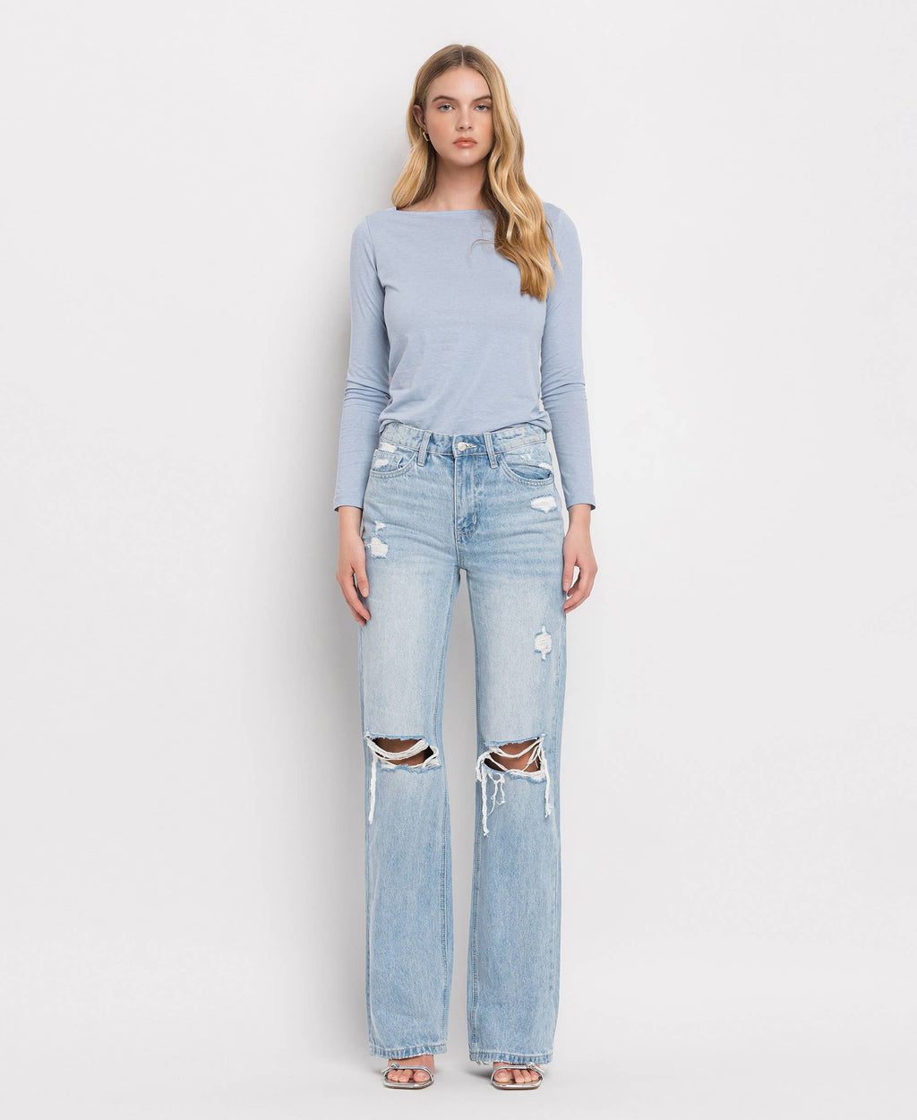90'S VINTAGE SUPER HIGH RISE FLARE JEANS