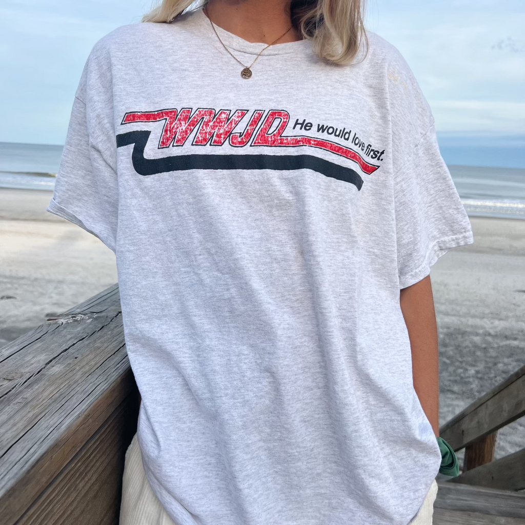 WWJD VINTAGE "SKATER" UNISEX COTTON TEE | ASH