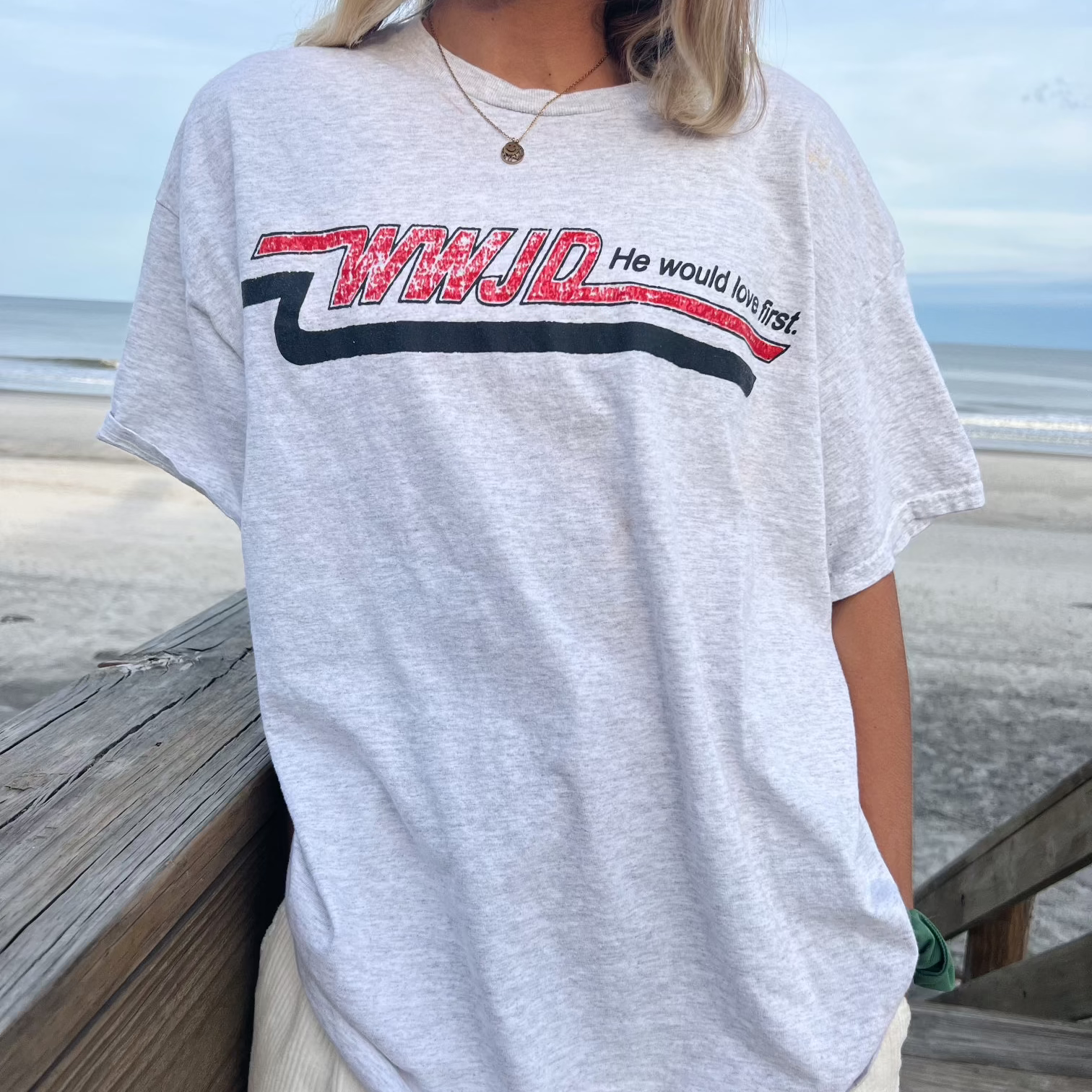 WWJD VINTAGE "SKATER" UNISEX COTTON TEE | ASH