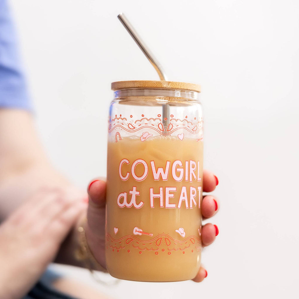 Cowgirl At Heart Western Glass Can