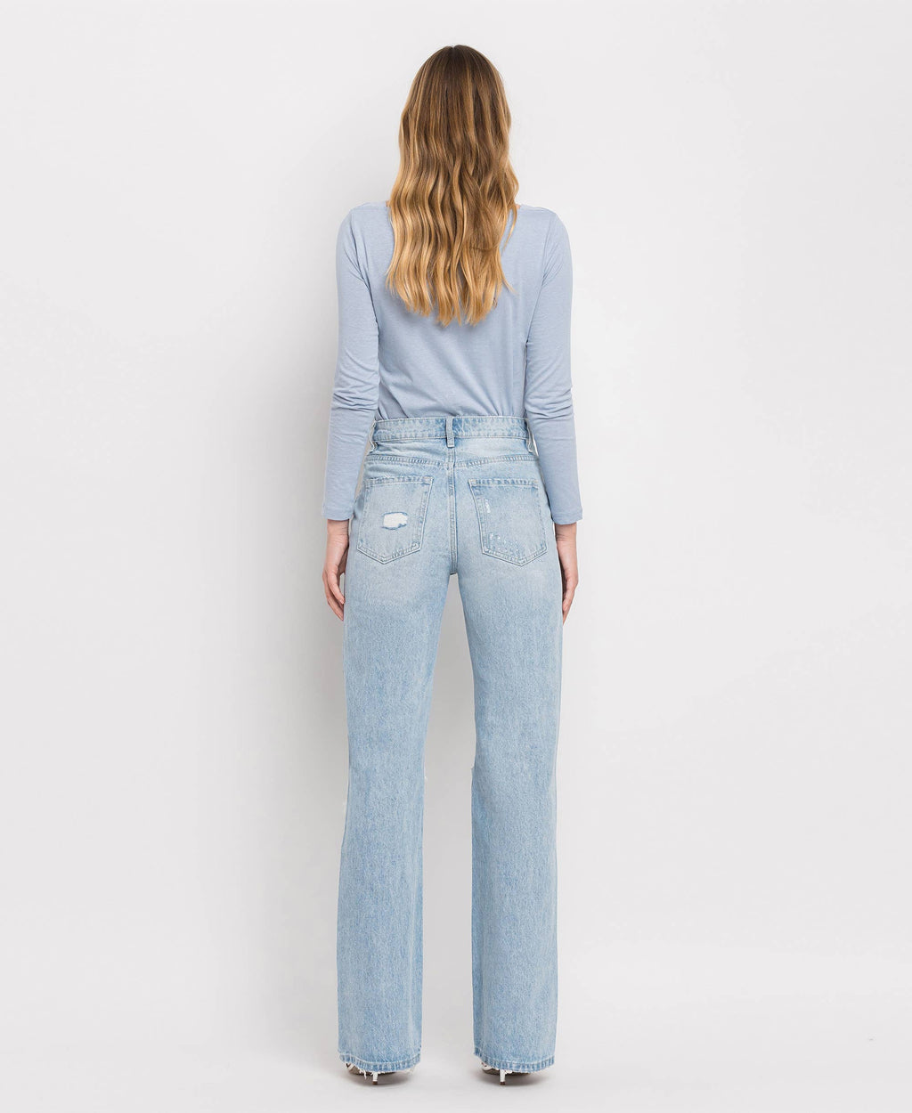 90'S VINTAGE SUPER HIGH RISE FLARE JEANS