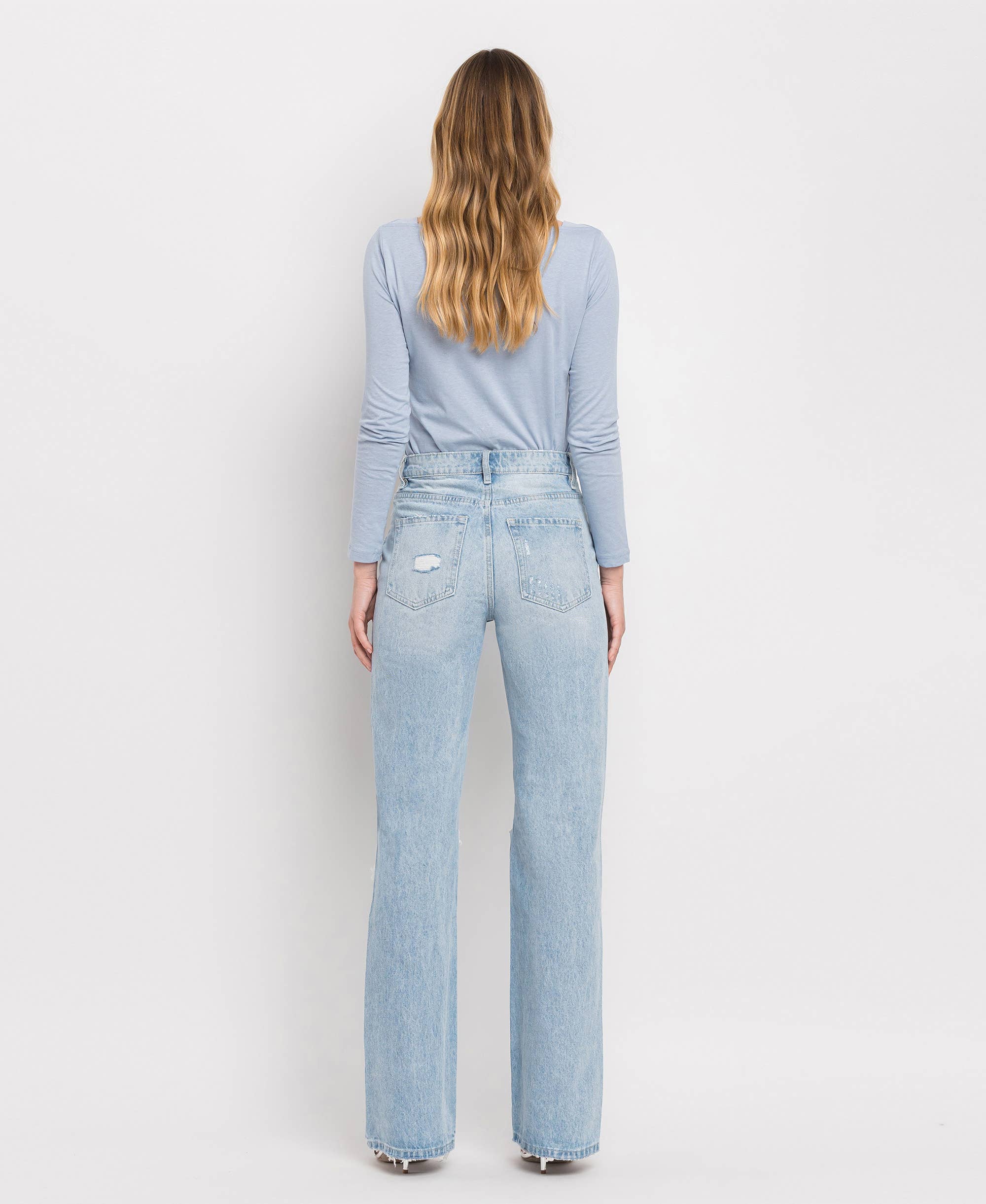 90'S VINTAGE SUPER HIGH RISE FLARE JEANS